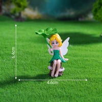 Ornement miniature mignon de paysage avec feuille de lotus, poupée fée elfe, accessoires de décoration DIY pour jardinage, ornement pour tableau de bord de voiture
