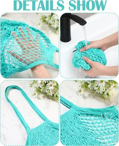 Farmers Mesh Grocery <strong>Bag</strong> Beach <strong>Bags</strong> Bulk Reusable Cotton <strong>Net</strong> Aesthetic Portable Tote with Handles for Fruit Vegetable - Product Image 2
