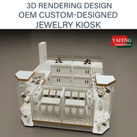 Vitrine à bijoux en verre sur mesure avec éclairage de luxe pour kiosque à bijoux de centre commercial