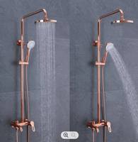 Offres Spéciales Rose Or Thermostatique Robinet Mural Ensemble De Douche pour Appartement Hôtel Salles De Bains Pluie Pulvérisation Motif Juego De Ducha