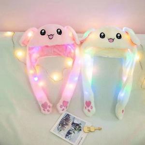 도매 OEM 핫 세일 빛 Led 모자 봉제 토끼 토끼 귀 모자 가벼운 장난감 여자 교육 어린이 장난감 - Product Image 2