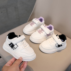 2025 printemps et automne nouveau blanc enfants sport chaussures décontractées garçons et filles en cuir semelle souple enfant en bas âge chaussures - Product Image 4