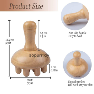 Bâton de massage en bois personnalisé avec logo, pour thérapie lymphatique, rouleau corporel, soulagement des douleurs musculaires profondes, outil de massage portable - Product Image 2