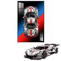 Cadre d'affichage pour voiture en acrylique avec éclairage LED, vitrine murale pour blocs de construction, voitures de course, décoration intérieure