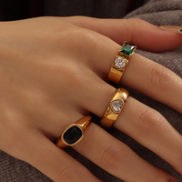 Vertrauens band 6mm breiter Zirkon ring Gold PVD-beschichteter Edelstahl Wasserdichte Qualität Stand Out Ring Schmuck