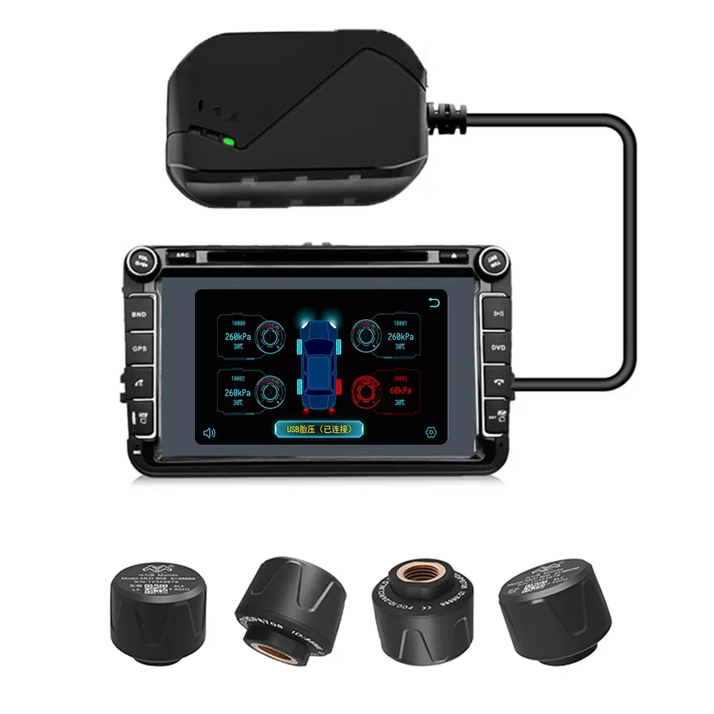 Lastik basıncı izleme sistemi USB Tpms 4 evrensel sensörü arabalar için