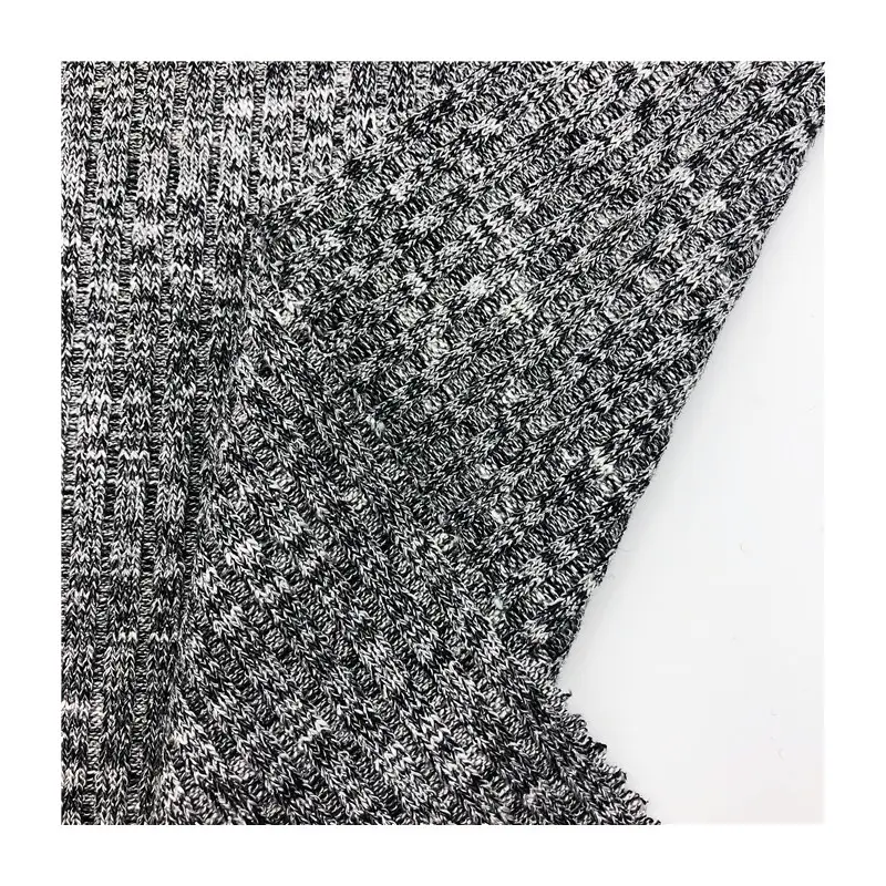 Vendita calda argento grigio metallizzato tessuto a maglia 310gsm TR stretch lurex 4*3 tessuto a coste per indumento