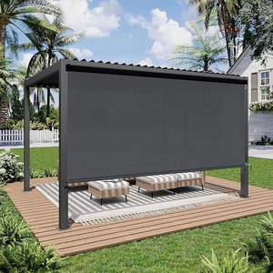 Stores roulants motorisés d'extérieur <span class=keywords><strong>Poignée</strong></span> à <span class=keywords><strong>manivelle</strong></span> 3x2.4m Intimité Pergola Écran Auvent Vent Soleil Neige Ombre Installation intégrée - Product Image 1