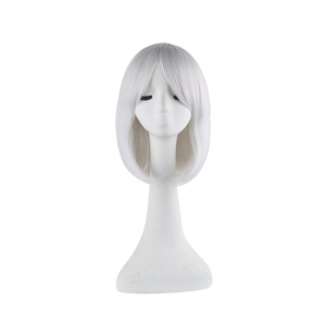 Perruque courte blanche iconique avec bandeau noir pour le <span class=keywords><strong>cosplay</strong></span> de YoRHa No.2 Type B 2B du jeu <span class=keywords><strong>NieR</strong></span> <span class=keywords><strong>Automata</strong></span> - Product Image 1