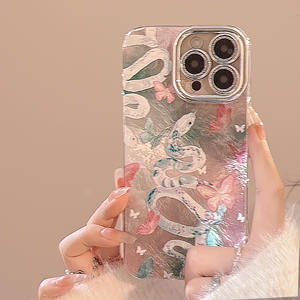 Funda para Teléfono con Purpurina para <span class=keywords><strong>iPhone</strong></span> 16 15 14 13 <span class=keywords><strong>12</strong></span> 11, TPU Anti-Caídas, Resistente a Golpes, Diseño de Flores y Serpientes, para Chicas y Mujeres - Product Image 1