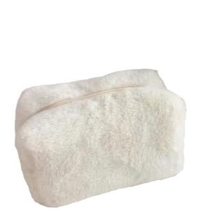 Organisateur de maquillage pliable haut de gamme en peluche avec fermeture éclair pour sac, rangement multi-couches, poignée souple et design mignon - Product Image 4