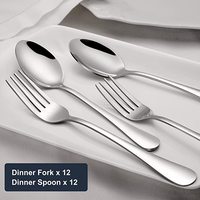 Ensemble Couverts de Table Fourchettes et Cuillères en Acier Inoxydable pour Maison, Cuisine et Restaurant