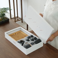 Ensemble complet de théière et tasses à thé en céramique pour le thé Kung Fu, plateau à thé japonais pour service à sec, idéal pour le bureau et l'hôtel, personnalisation du logo incluse