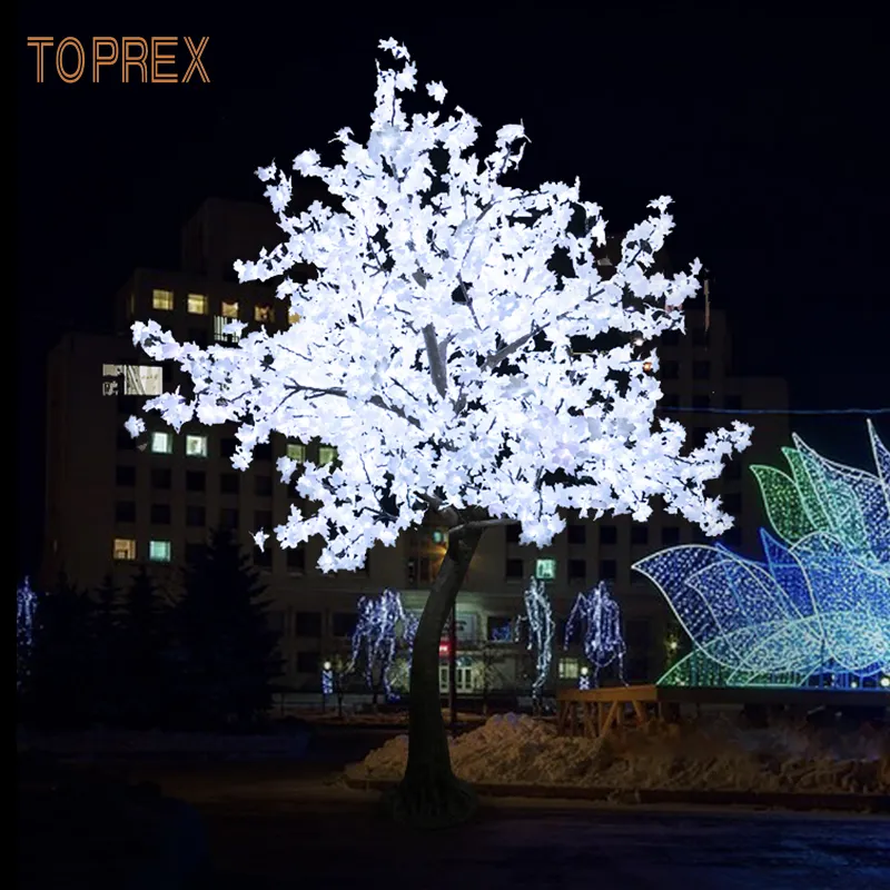 Vacanza all'aria aperta impermeabile della decorazione della luce up led illuminato maple leaf illuminato alberi