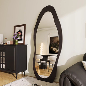 <span class=keywords><strong>Espejo</strong></span> Irregular Asimétrico de Cuerpo Entero |   <span class=keywords><strong>Espejo</strong></span> Moderno <span class=keywords><strong>Ondulado</strong></span> para Pared y Suelo, Decoración para Sala de Estar y Dormitorio - Product Image 4