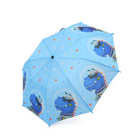 Parapluie de voyage manuel pliable en 2 pour enfants avec impression de dessin animé personnalisé et tissu en polyester
