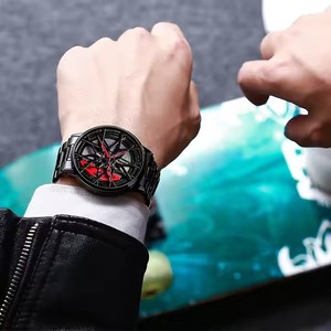 Livraison directe 360 °   Montre Homme à Cadran Rotatif 3D Jante de Voiture Super Sportive, Montre à Quartz en Acier Inoxydable Étanche, Vente en Gros - Product Image 4