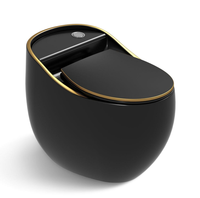 Toilette colorée en forme d'œuf, nouveau design, ligne dorée, sangle de cuvette de toilette, placard à eau, siphonique, toilette monobloc