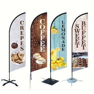 Kit de Poste Rectangular para Publicidad Exterior con Bandera en Forma de Lágrima y Logotipo Personalizado para Festivales - Product Image 1
