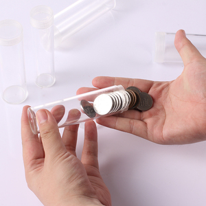 <strong>Plastic</strong> Clear Round Ps <strong>Coin</strong> Storage <strong>Tube</strong> <strong>Coin</strong> Holder Quarter <strong>Tube</strong> With Screw Cap - Product Image 6
