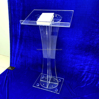 Púlpito de acrílico personalizado de diseño moderno para bodas, iglesia, escuela, hotel, sala de conferencias, muebles comerciales con características de almacenamiento