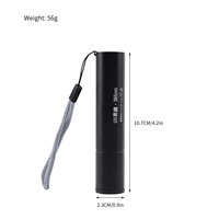 7mo Mini 365nm Lampe de poche UV haute luminosité Torche rechargeable USB Testeur de film de fenêtre