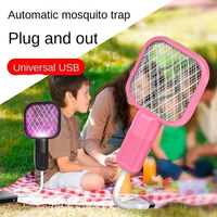 Raquette électrique anti-moustiques, jouet, raquette à insectes, lumière UV, raquette électrique à choc, recharge USB
