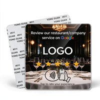 Carte NFC213 Review Tap, motif personnalisé et multilingue, pour bars, restaurants, cafés et réceptions, création et expédition rapides