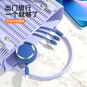 Cable de carga con triple conector 1 a 3 con Lightning Micro Usb tipo C para dispositivos Apple Android para uso en viajes - Product Image 5
