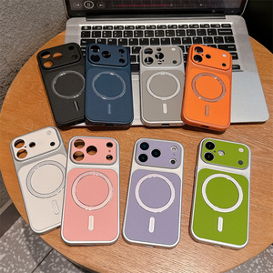 เคสโทรศัพท์ระบบแม่เหล็กหนังแท้สำหรับ iPhone 17 16 15 14 PRO MAX กรอบด้านหลังแบบแม่เหล็กลายด้านผ้าลินิน - Product Image 2