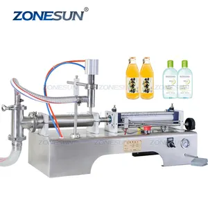 ZONESUN空気圧ピストン液体フィラーシャンプージェルウォーターワインビネガーコーヒーオイルドリンク洗剤充填機供給