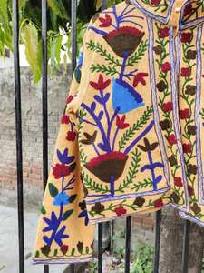 Attractive Hand Embroidered Suzani Long Jacket <b>for</b> <b>Women</b> <b>Spring</b> Bohemian Boho Gypsy Yellow Jacket <b>Coat</b> <b>for</b> <b>Women</b> - Product Image 4