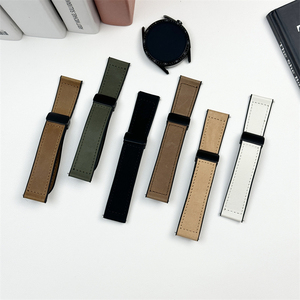 Correa de reloj con cierre magnético de 20mm y 22mm, correa de cuero y silicona para <span class=keywords><strong>Samsung</strong></span> Galaxy <span class=keywords><strong>Watch</strong></span>, correa para Huawei <span class=keywords><strong>Watch</strong></span> y Garmin - Product Image 2