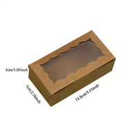 Boîte à pâtisserie en papier kraft de qualité alimentaire personnalisée avec fenêtre transparente pour biscuits, gâteaux, pâtisseries, emballage cadeau