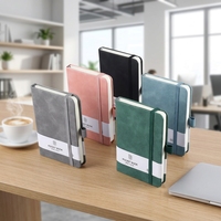 Twins Win Factory Vente en gros Personnalisé Mini Carnet de poche avec porte-stylo, design latéral, format A5, en cuir PU texturé, journal étudiant
