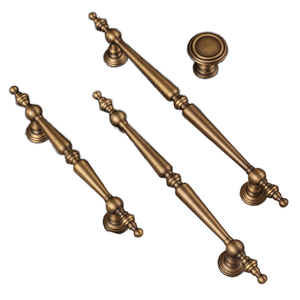 Antique Vintage Furniture <b>Handle</b> in Brass Luxury Bronze Wardrobe Door Drawer Knob with <b>Copper</b> Pulls for Kitchen Cabinets - Product Image 1