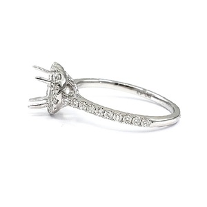 Expédition directe depuis l'usine chinoise : Bijoux fins en or blanc massif 18 carats avec diamant véritable en forme de cœur, semi-monture pour fiançailles, mariage et fêtes - Product Image 3