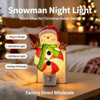 Lumière de Noël LED Festive Bonhomme de Neige avec Écharpe, Taille Moyenne, en Acrylique, Veilleuse Rotative à 360°, Éclairage Décoratif pour la Maison, Cadeau pour Enfants