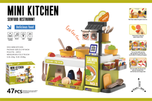 ชุดของเล่นบ้านครัวเด็ก ชุดทำอาหารทะเลจิ๋ว ร้านค้าของเล่น <span class=keywords><strong>อาหาร</strong></span>เปลี่ยนสี ของเล่นครัว 47 ชิ้น ชุดโต๊ะอาหารสำหรับเด็ก - Product Image 2