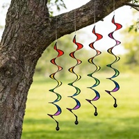 Moulin à vent spirale arc-en-ciel pliable : Décoration rotative pour jardin et extérieur