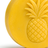 Savon artisanal à l'ananas, jaune, solide, pour le visage et le corps, étiquette privée personnalisée