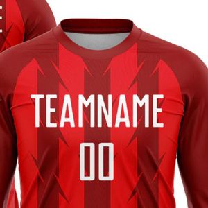 Geometric Pattern <b>Long</b> Sleeve Soccer Jersey Football Shirt Breathable Lightweight Performance Sportswear for Team Training <b>Match</b> - Product Image 4