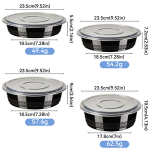 Contenants alimentaires transparents en PP personnalisables RUIQI avec couvercles, sans BPA, compatibles micro-ondes, jetables, logo personnalisé BSCI - Product Image 2
