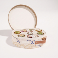 Boîte Cadeau Rigide Ronde Personnalisée avec Poignée pour Emballage Alimentaire de Bonbons Artisanaux de Fêtes, Impression Pantone, Vente en Gros