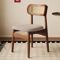 Chaise de salle à manger ergonomique de style nordique moderne avec dossier et coussin en éponge souple, structure en bois massif pour la maison, l'appartement, la salle de sport, l'entrepôt