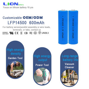 충전식 3.2V 600mAh <span class=keywords><strong>LiFepo4</strong></span> <span class=keywords><strong>AA</strong></span> LFP14500 리튬 인산철 배터리 전동 공구용 맞춤형 충전식 - Product Image 1
