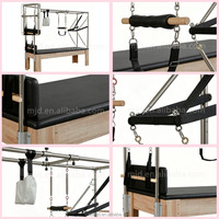 Ensemble de Pilates en chêne du Shandong personnalisé, cinq pièces, équipement de gym et de yoga multifonctionnel pour la musculation