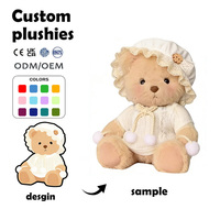 Ours en peluche ultra-doux en coton personnalisés en usine, jouets mignons en forme d'ours avec vêtements personnalisables, 31-50 cm, pour fêtes