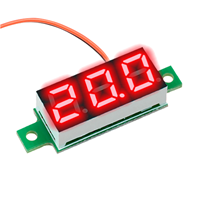 0.28 Inci 3 Digit 2 Kawat DC4.5-30V Layar LED Meter Digital Voltmeter Indikator Tes Monitor Detektor Mobil Motor 12V 24V