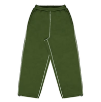 Pantalon de travail décontracté ample pour homme, 100 % coton, en molleton bouclette, coupe large, grande taille, imperméable, pour le sport